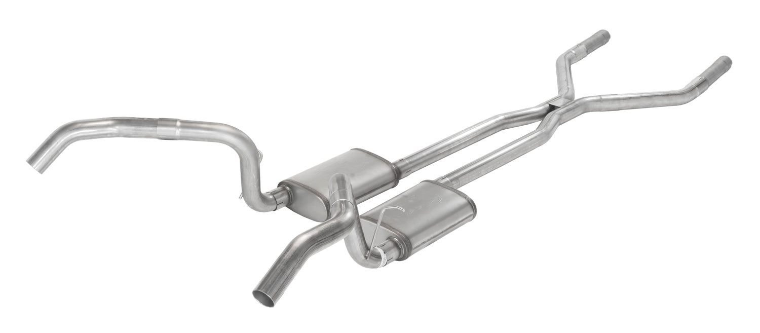 Pypes Performance Exhaust SGF42R Race Pro Series Header-Back Exhaust Kit for GM F-Body 1967-1969, 2.5 Inch Stainless Dual Rear Exit H-Pipe