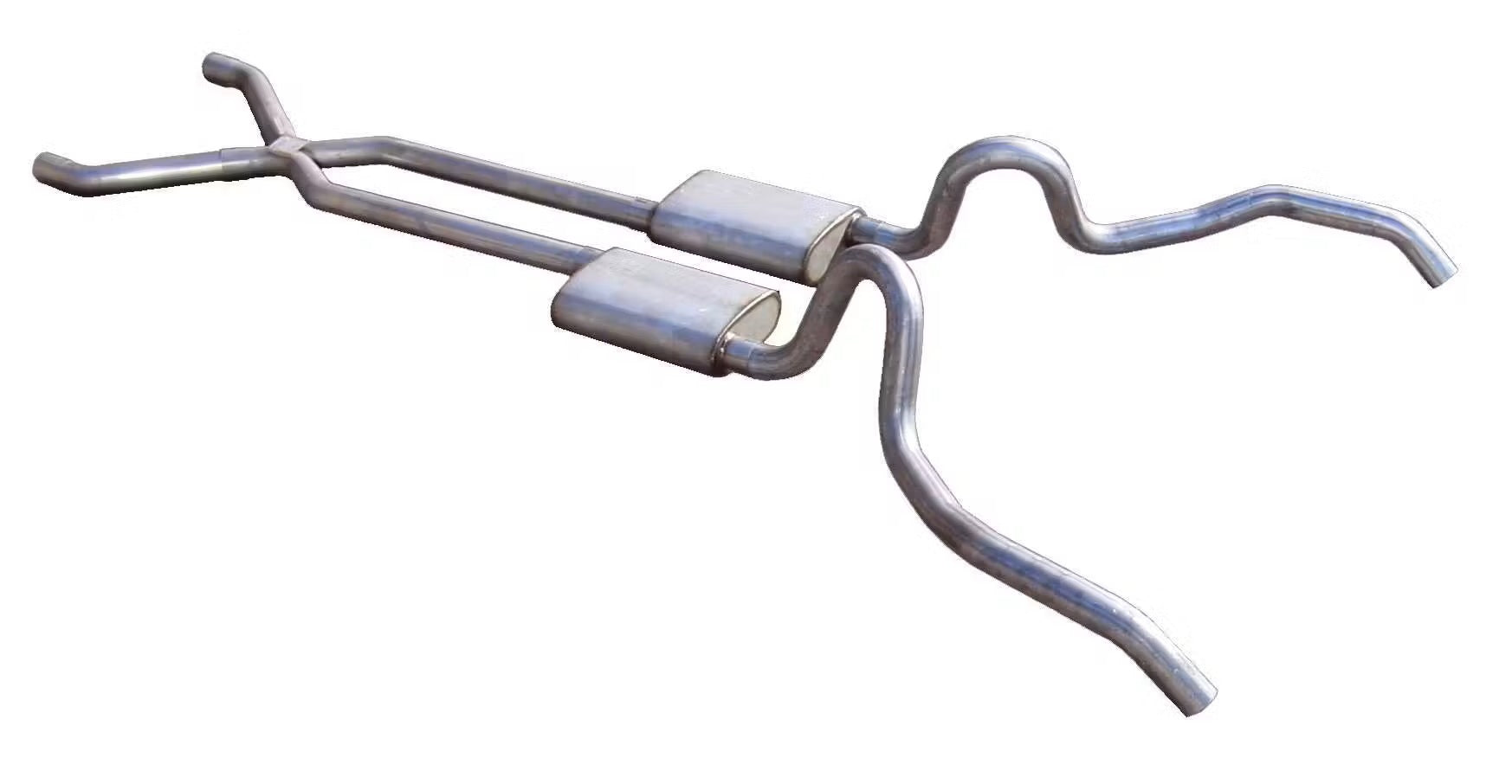 Pypes Performance Exhaust SGN10T Turbo Pro Series Header-Back Exhaust System for GM X-Body 1962-67 with 2.5-Inch Dual Rear Exit, Stainless Steel Natural Finish