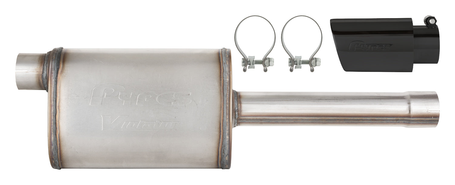Pypes Performance Exhaust SGT32VB Violator Stock Muffler Replacement for GM Trucks 2019-2025 with Black Stainless Tip