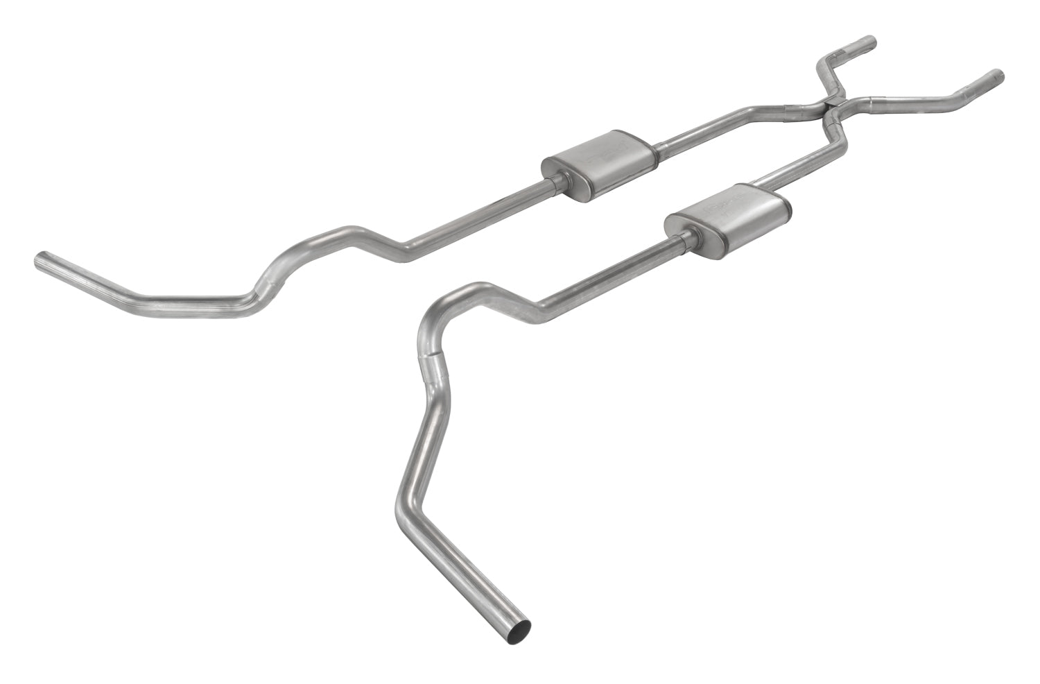Pypes Performance Exhaust SGT78V Violator Series Crossmember-Back Exhaust System for GM Trucks 1967-1974 with 2.5-Inch Diameter Dual Rear Exit Stainless H-Pipe
