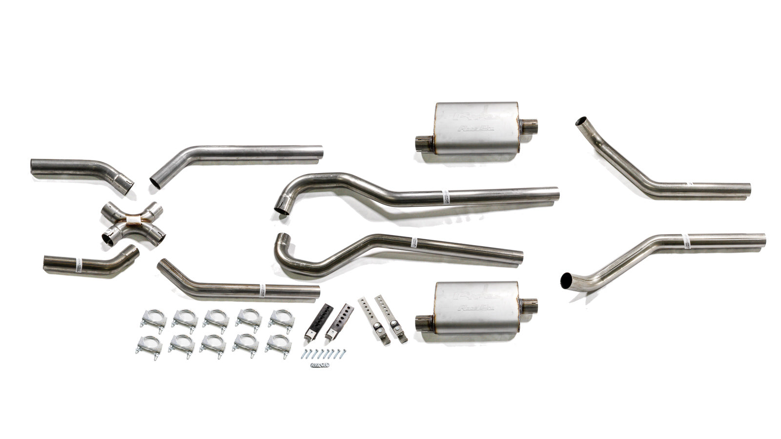 Pypes Performance Exhaust SGT79S Street Pro X-Pipe System for GM Fullsize Trucks 1967-1974, Header-Back, 2.5 Inch Diameter with Stainless Steel Tips