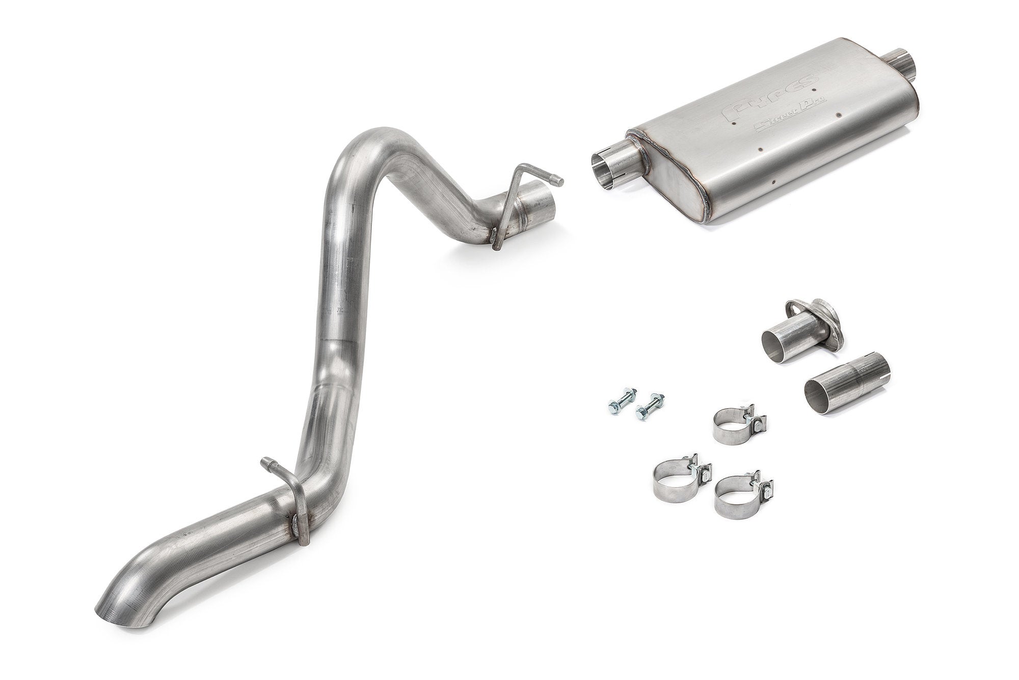 Pypes Performance Exhaust SJJ15S Street Pro Cat-Back Exhaust System for Jeep Wrangler TJ 1997-2006, 2.5 Inch Stainless Steel