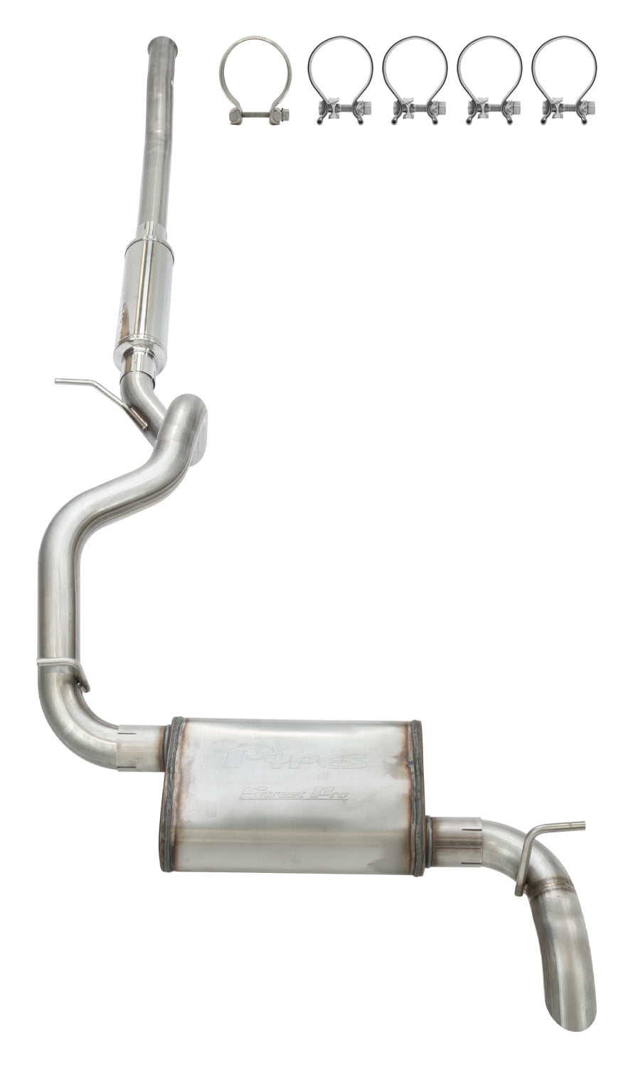 Pypes Performance Exhaust SJJ25SQ 2.5-Inch Stainless Steel Cat Back Exhaust for Jeep Wrangler JL 2018-2024