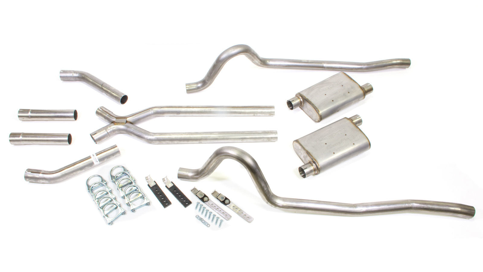 Pypes Performance Exhaust SMA10S Street Pro X-Pipe System for 1967-1974 Mopar A-Body with 2.5 Inch Diameter and Stainless Steel Tips