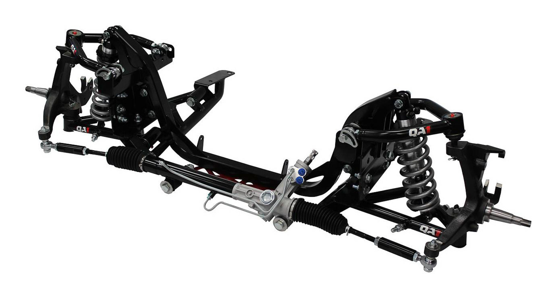 QA1 QA152620-S500 Front Suspension Kit for Ford F100 1965-1979 with Coil-Over Conversion, Single Adjustable, 3-5 Inch Drop, 500 lb/in Springs, Black Powder Coat