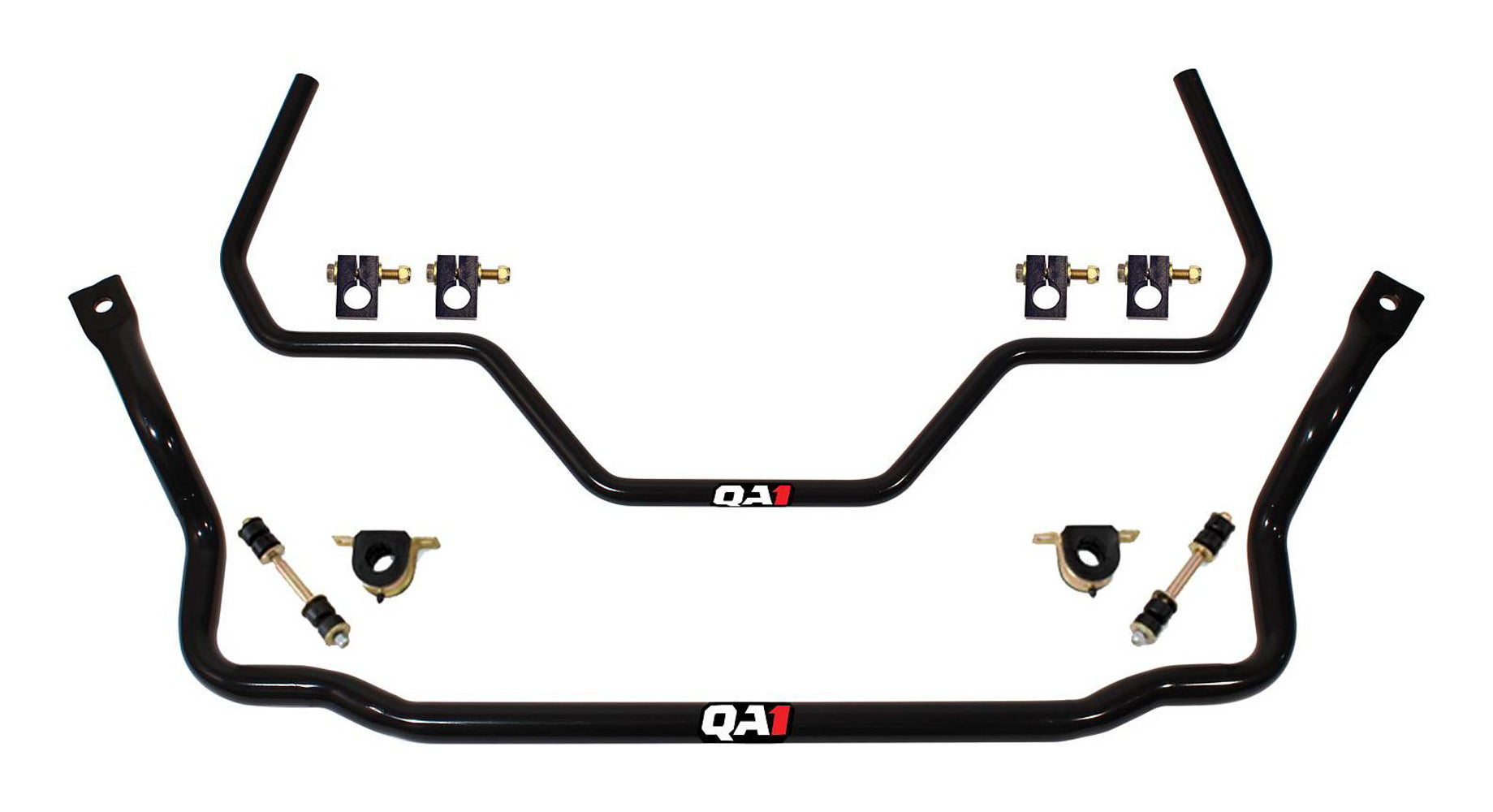QA1 Sway Bar Set for 1978-1988 GM A-Body and G-Body Vehicles, Front 1.375 Inch Diameter, Rear 1 Inch Diameter, Chromoly with Black Powder Coat Finish