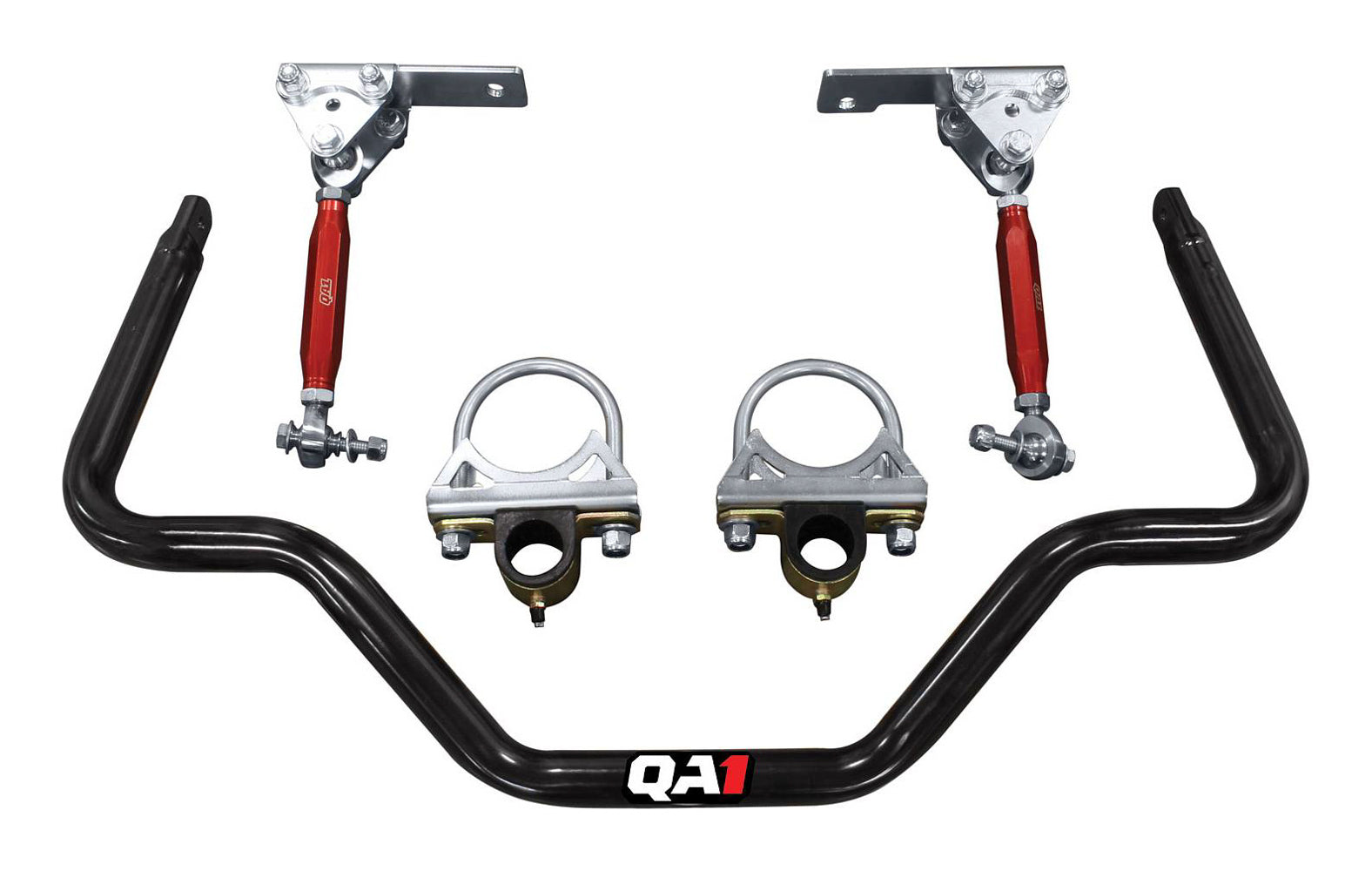 QA1 52897 Rear Sway Bar Kit for Chevrolet C10 Fullsize SUVs and Trucks, 1.25 Inch Diameter, Chromoly with Black Powder Coat Finish