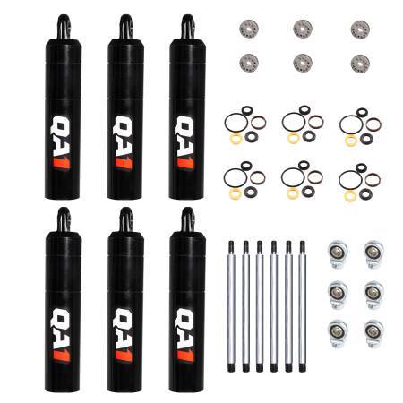 QA1 5Q9-DRY-6PK Shock Builder Kit with Twin Tube Design, 9 Inch Travel, Steel Construction, Black Zinc Oxide Finish, Set of 6