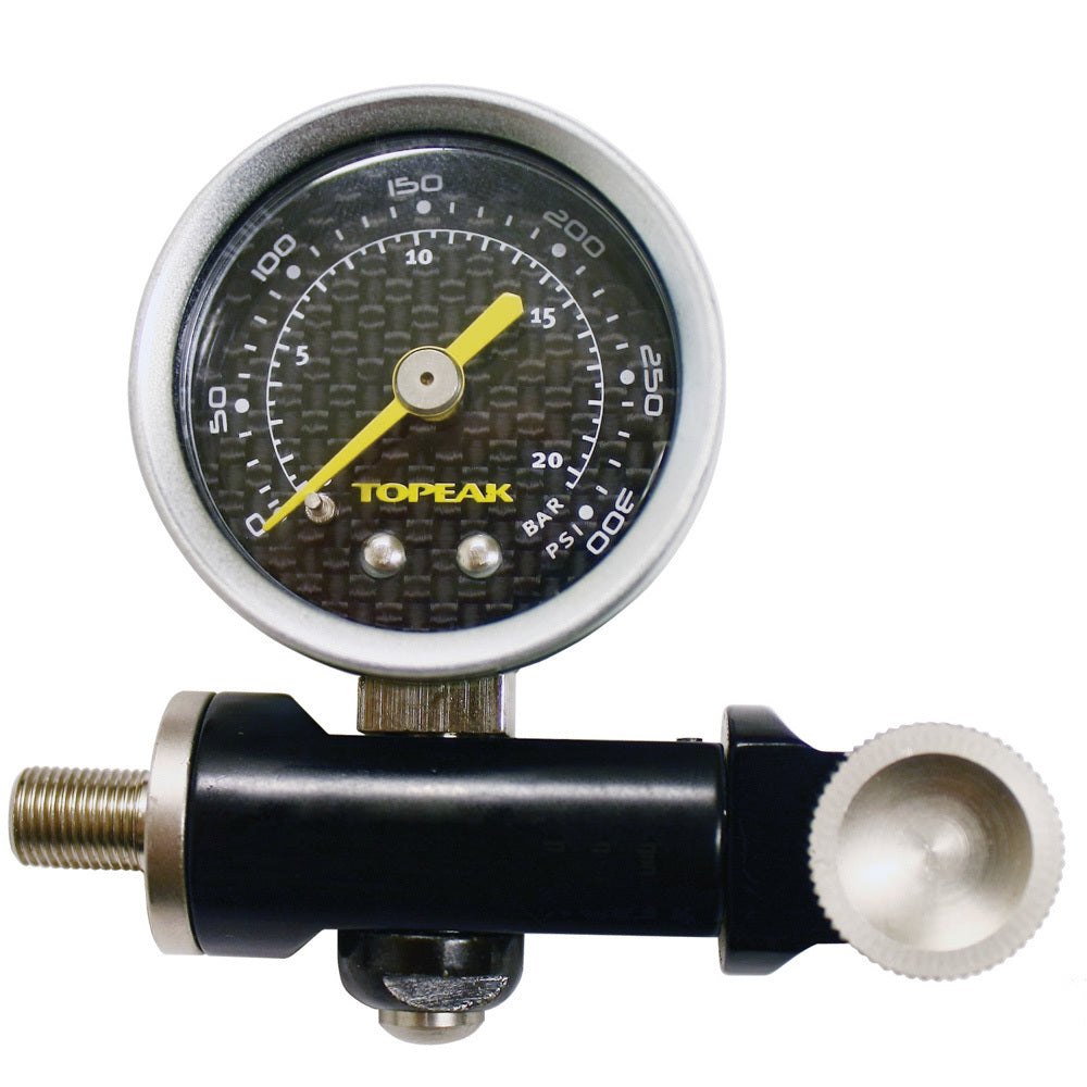 QA1 7791-147 Fill Tool Schrader Valve with Mechanical Gauge, 0-300 psi, Carbon Fiber Face