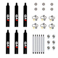 QA1 7Q6-DRY-6PK Shock Small Body Steel Dry Kit, Twintube, 6-Inch Length, Black Zinc Oxide Finish, Set of 6