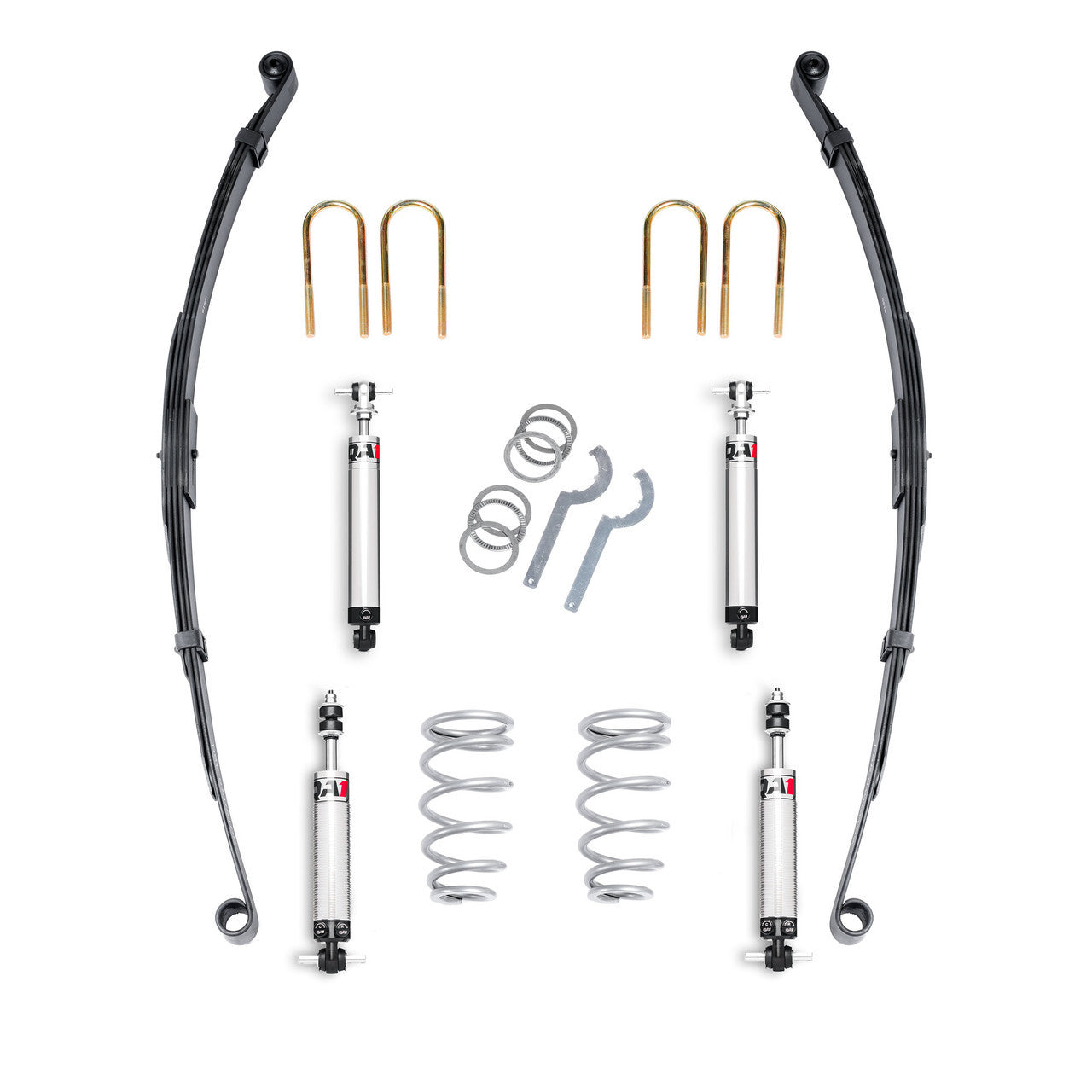 QA1 DK01-GMS1 Drag Kit Level 1 for GM S10 1982-2003 with Springs, Shocks, and U-Bolts