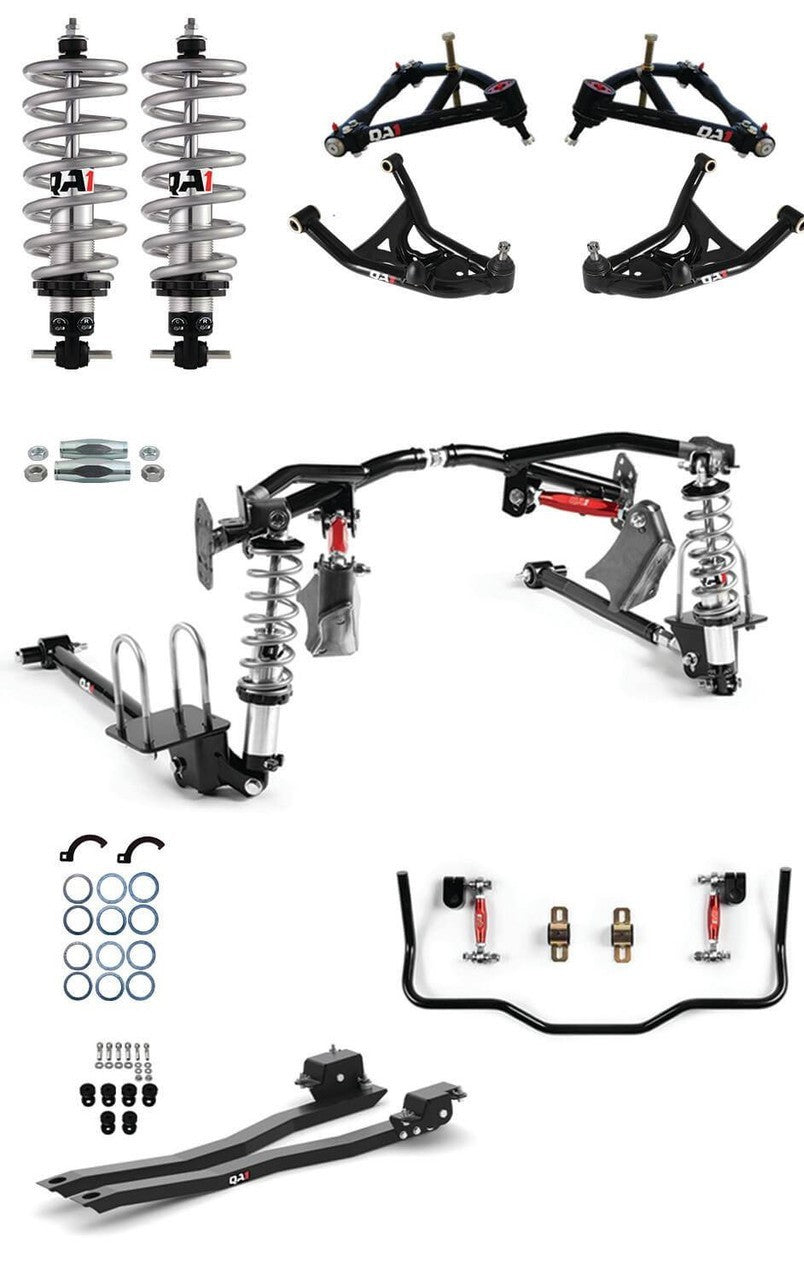 QA1 DK52-GMF2 Drag Kit Level 2 for 1975-1981 GM F-Body Vehicles with Coil-Over System, Bearings, Control Arms, Shocks, Sway Bar, Tie Rod Sleeves, and Trailing Arms