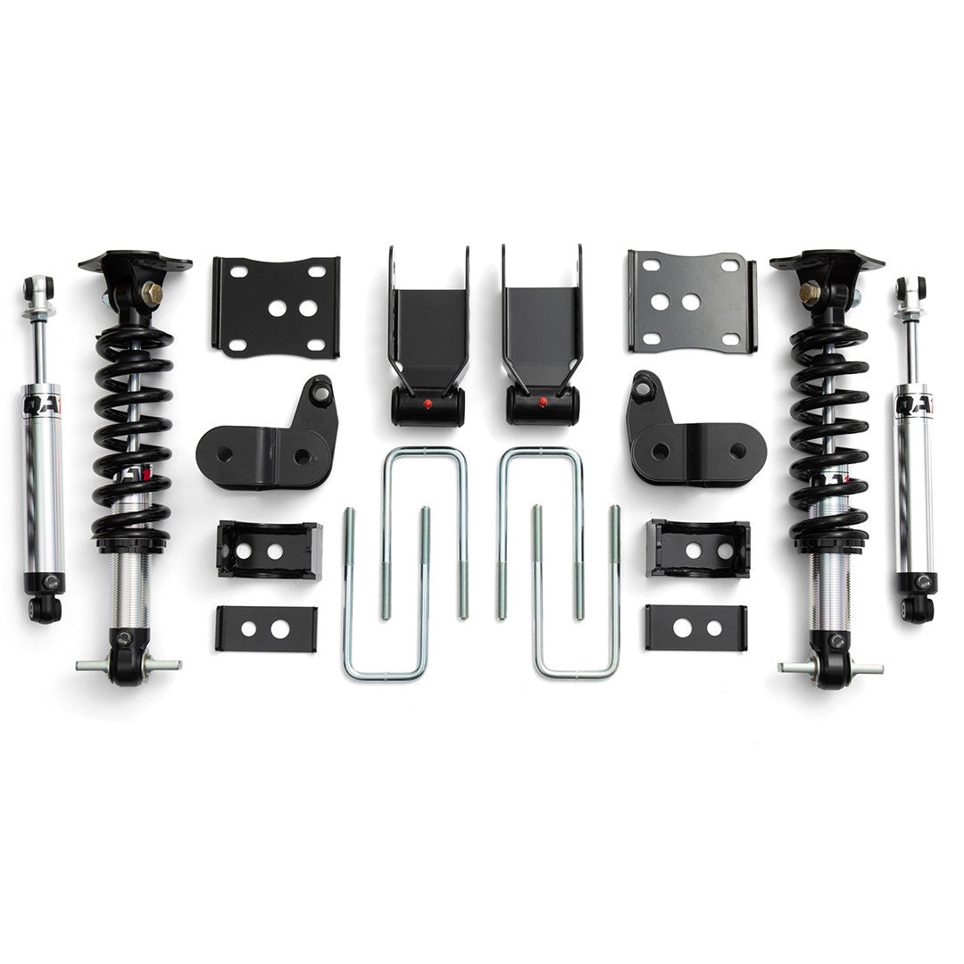 QA1 LK01-FF03 Suspension Kit for Ford F-150 2021-2025, 1-3 Inch Front Drop, 3.5-5.5 Inch Rear Drop, Single Adjustable Shocks and Struts