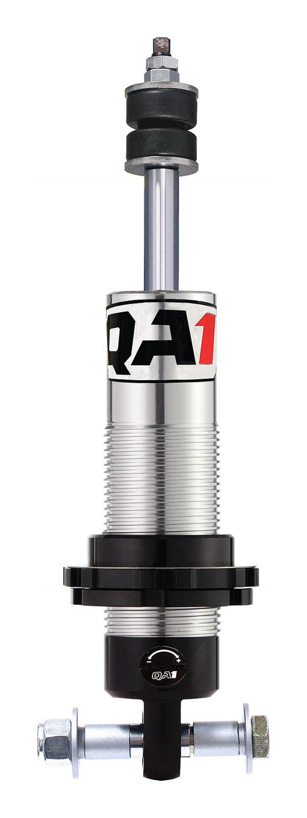 QA1 MS301 Pro Coil Mustang II Single Adjustable Shock Absorber, 7.625 Inch Compressed, 11 Inch Extended, Steel Body, Clear Anodized Finish