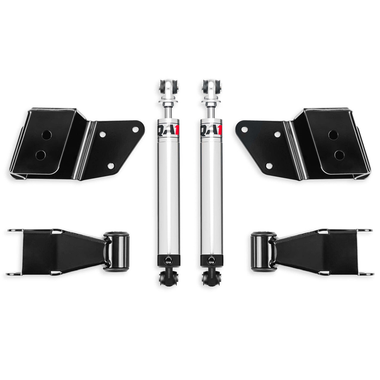 QA1 RDK52618 Rear Drop Kit for Silverado and Sierra 1999-2006, 2 to 4 Inch Lowering, Single Adjustable Shocks, Shackles and Brackets
