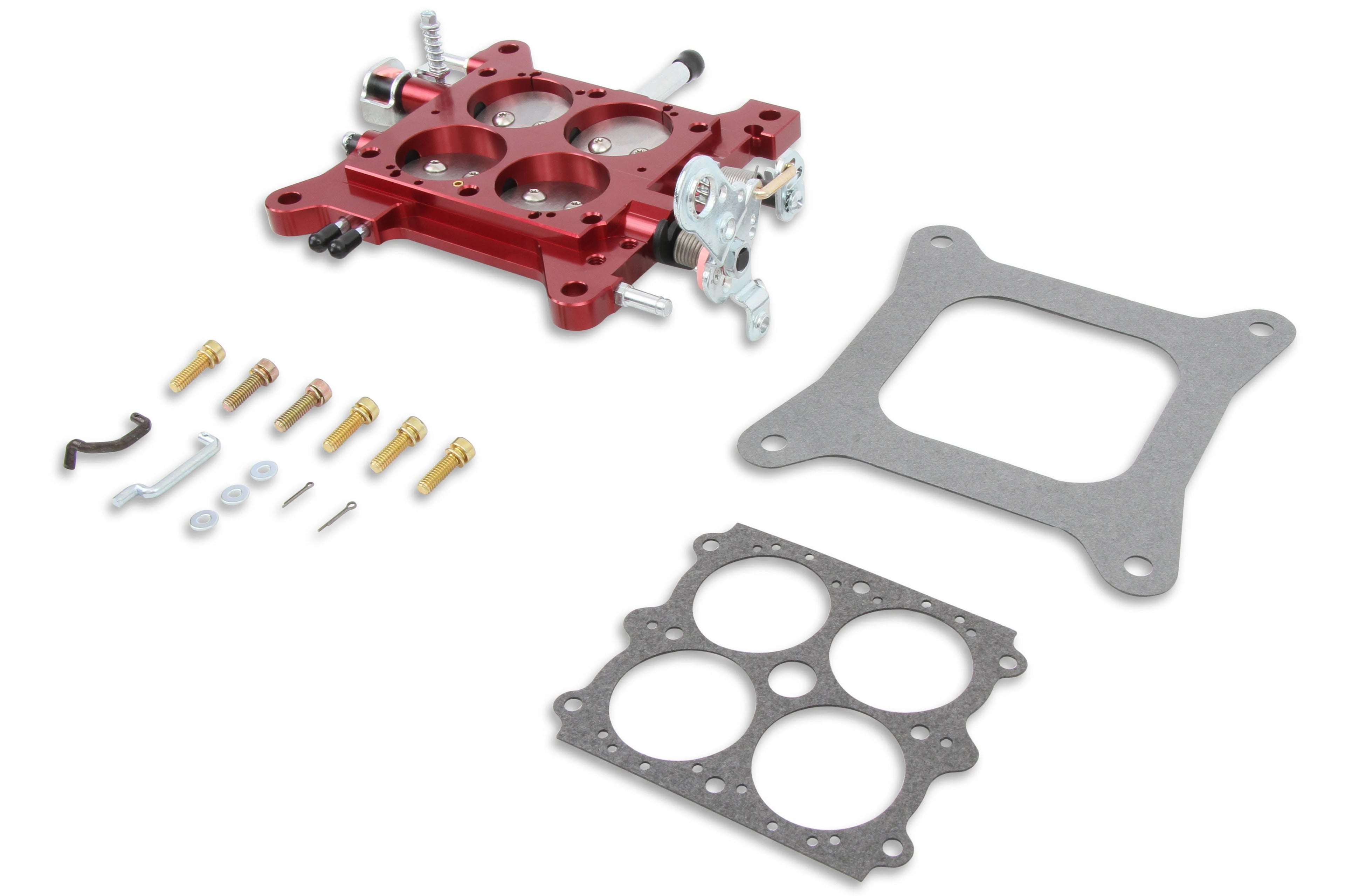 Quick Fuel Technology QFT12-850 Carburetor Base Plate, Aluminum, Red Anodized, for Holley 4150 / Quick Fuel Carburetor, 1-3/4 Inch