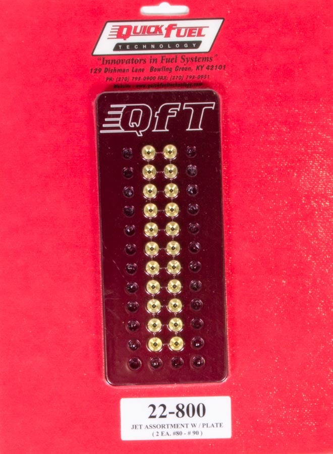 Quick Fuel Technology QFT22-800 Jet Assortment Kit for Carburetors, #80 to #90 Brass Jet Holder