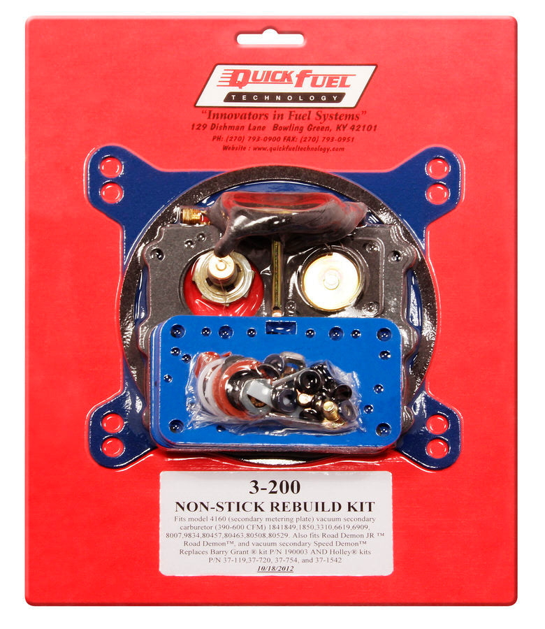 Quick Fuel Technology 3-200QFT Carburetor Rebuild Kit for Holley 4160 and Quick Fuel 390-850 CFM Performance Gas Engines