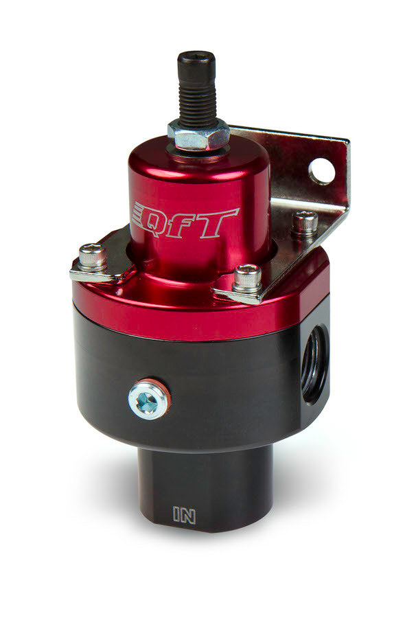 Quick Fuel Technology QFT30-7025 2-Port Fuel Pressure Regulator with 5 to 8 PSI Output, Aluminum Black/Red Anodized Finish