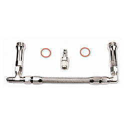 Quick Fuel Technology QFT34-6000SS Stainless Steel Dual Feed Fuel Line for SS Series Carbs, 6 AN Male Inlet, Dual 7/8-20 Male Outlets with Fitting