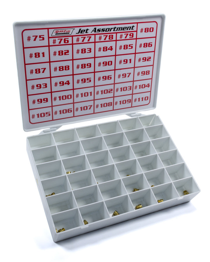 Quick Fuel Technology QFT36-436 Gas Jet Assortment Kit for Holley Carburetors, Sizes 75-110, Plastic Case