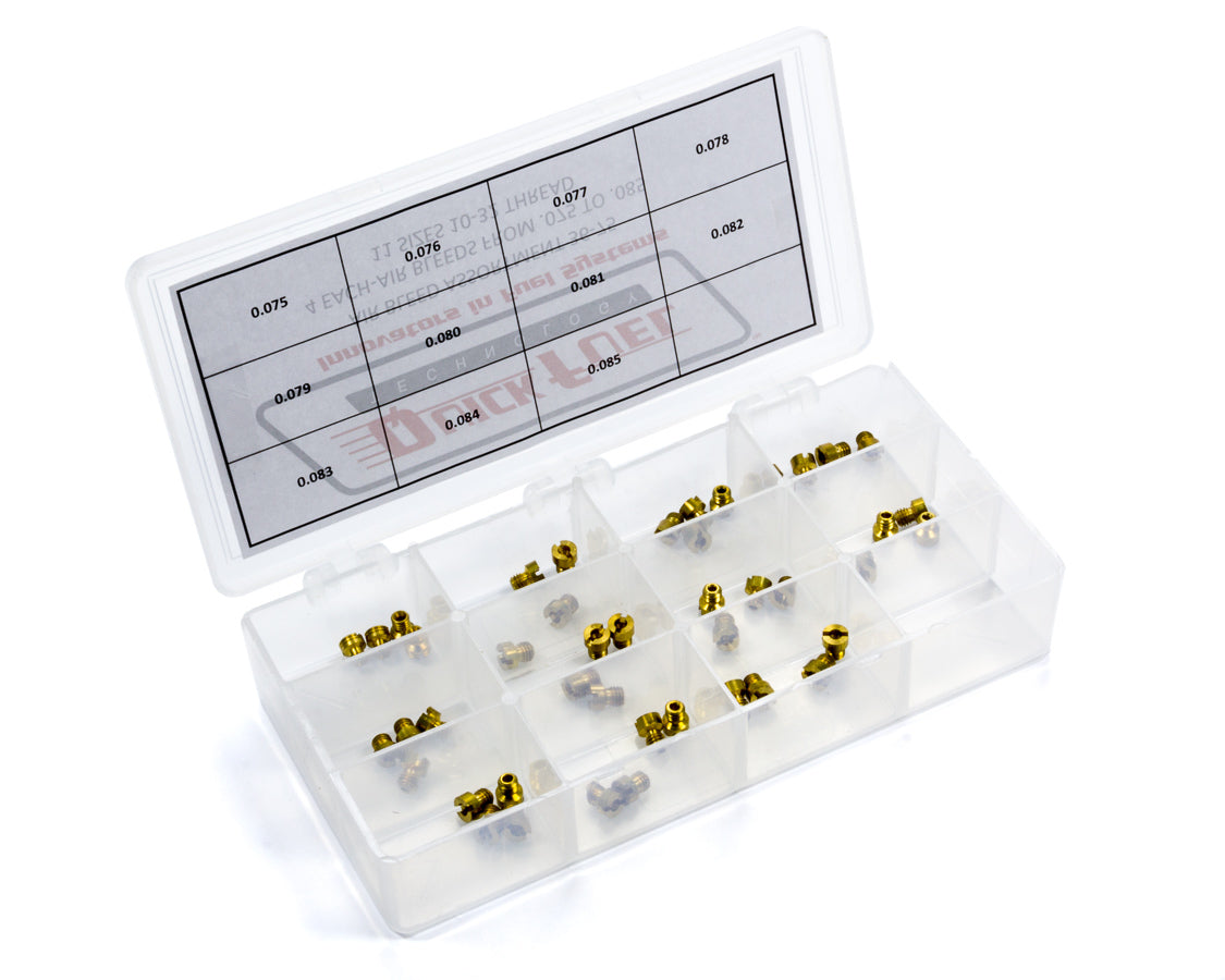 Quick Fuel Technology QFT 36-75QFT Air Bleed Assortment Kit, 0.075 Inch to 0.085 Inch Brass