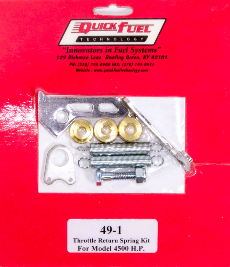 Quick Fuel Technology QFT49-1 Throttle Return Spring Kit for Holley 4500 / Quick Fuel Carburetor with Dual Steel Springs and Zinc Oxide Finish