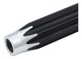 QuickCar Racing Products 38-045 Aluminum Scalloped Suspension Tube 4.5 Inch Length, 3/8-24 Female Thread, Black Anodized Finish