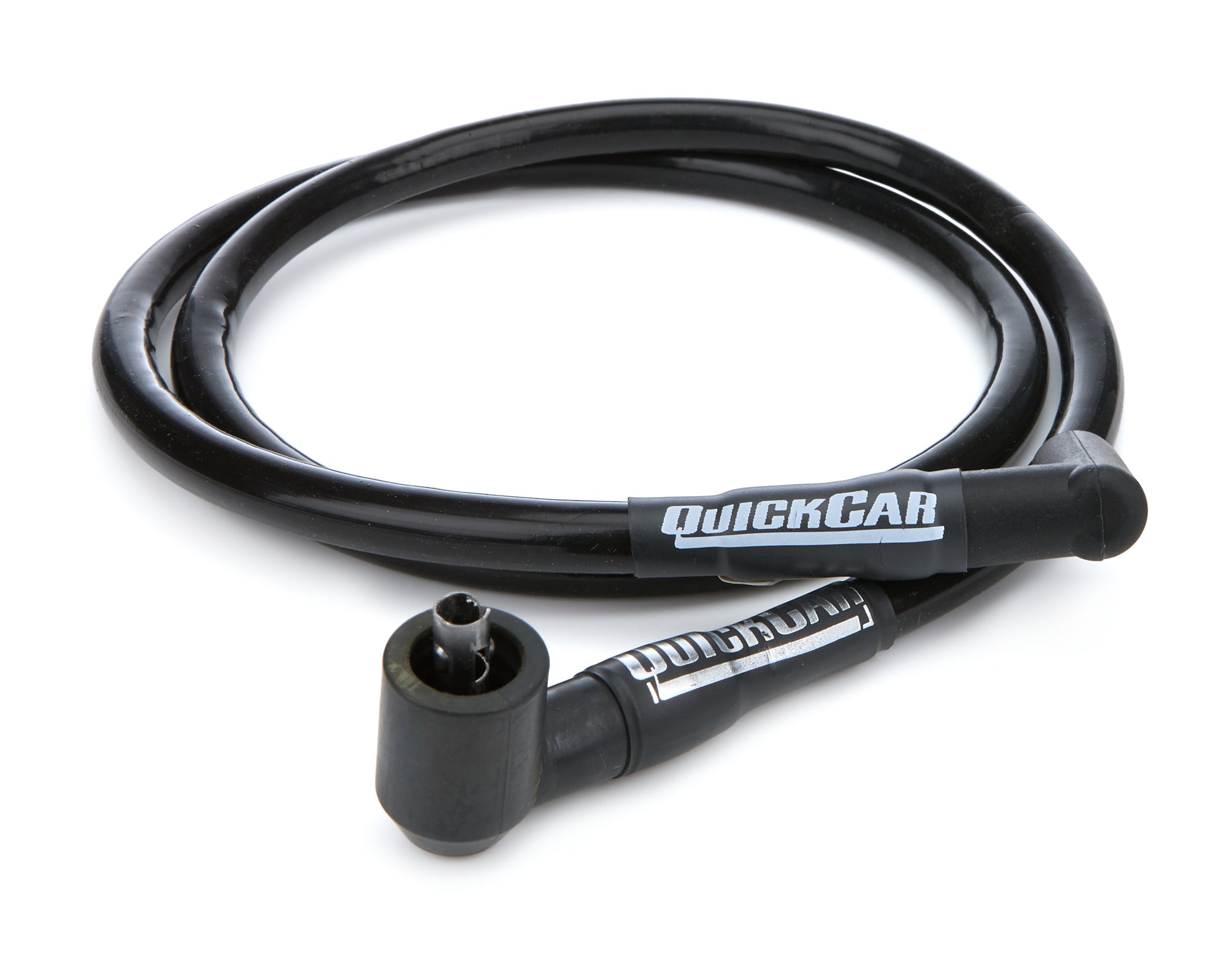 QUICKCAR RACING PRODUCTS Coil Wire 40-487 Spiral Core 11.5mm Sleeved Black 48 Inch HEI Socket Style