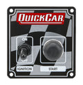 QuickCar Racing Products QRP50-102 Ignition Panel with Toggle and Momentary Button for Dash Mount, Checkered Finish