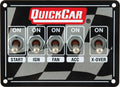 QuickCar Racing Products QRP50-1711 Ignition Panel Dual Box with Four Toggle Switches and One Momentary Switch, Dash Mount, Checkered Finish