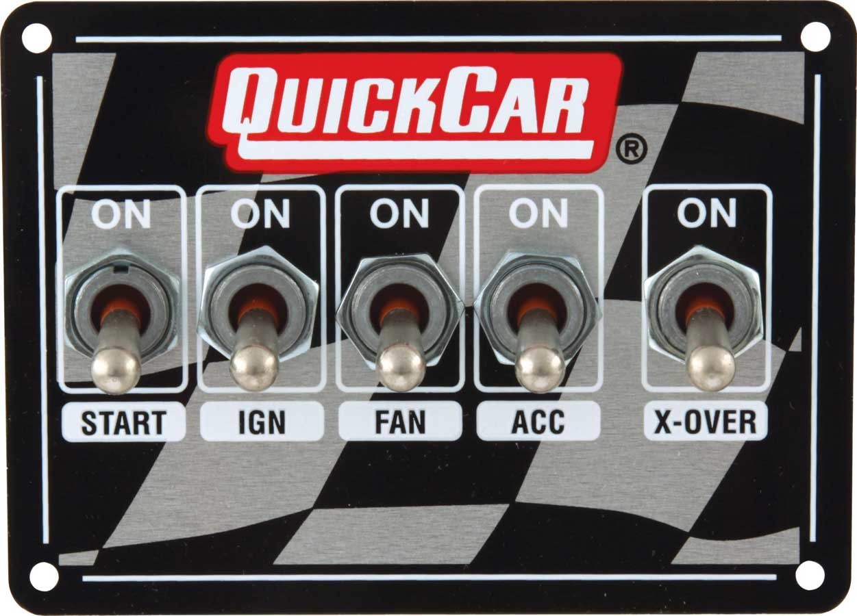 QuickCar Racing Products QRP50-1713 Dash Mount Switch Panel with Four Toggles and Brake Switch