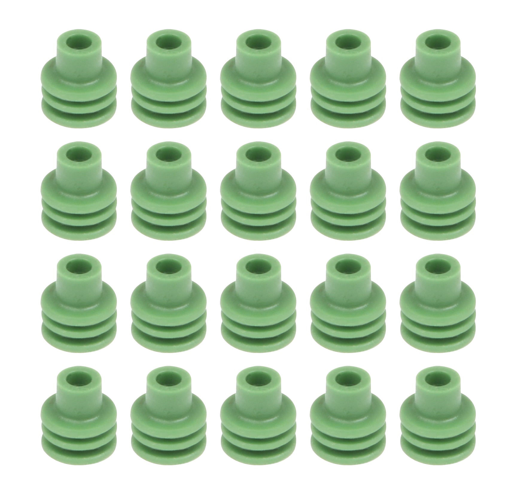 QUICKCAR RACING PRODUCTS Weather Pack Cable Seal Set of 20, Green, 20-18 Gauge Wire