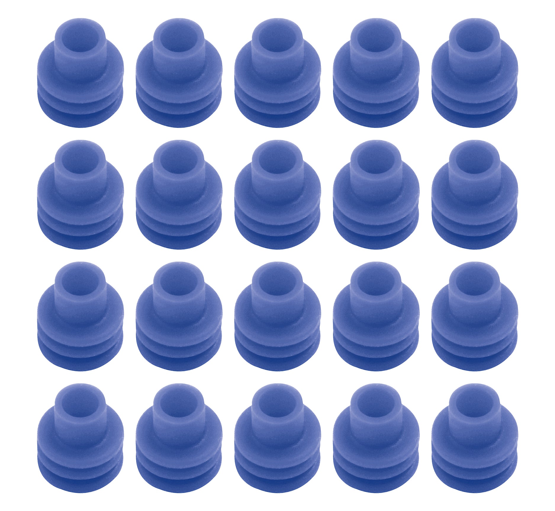QuickCar Racing Products Weather Pack Cable Seal Set of 20, 12 Gauge Wire, Blue