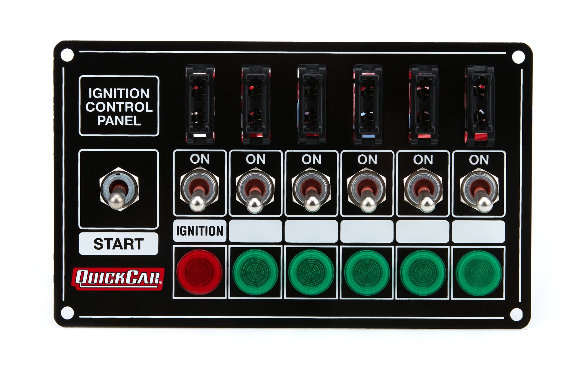QUICKCAR RACING PRODUCTS QRP50-7164 Extreme Fused Dash Mount Switch Panel with Indicator Lights