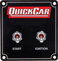 QUICKCAR Racing Products 50-7531 Ignition Panel with Weatherpack, Dash Mount, 3.375 x 3.5 Inches, Black Finish, 1 Toggle and 1 Momentary Switch
