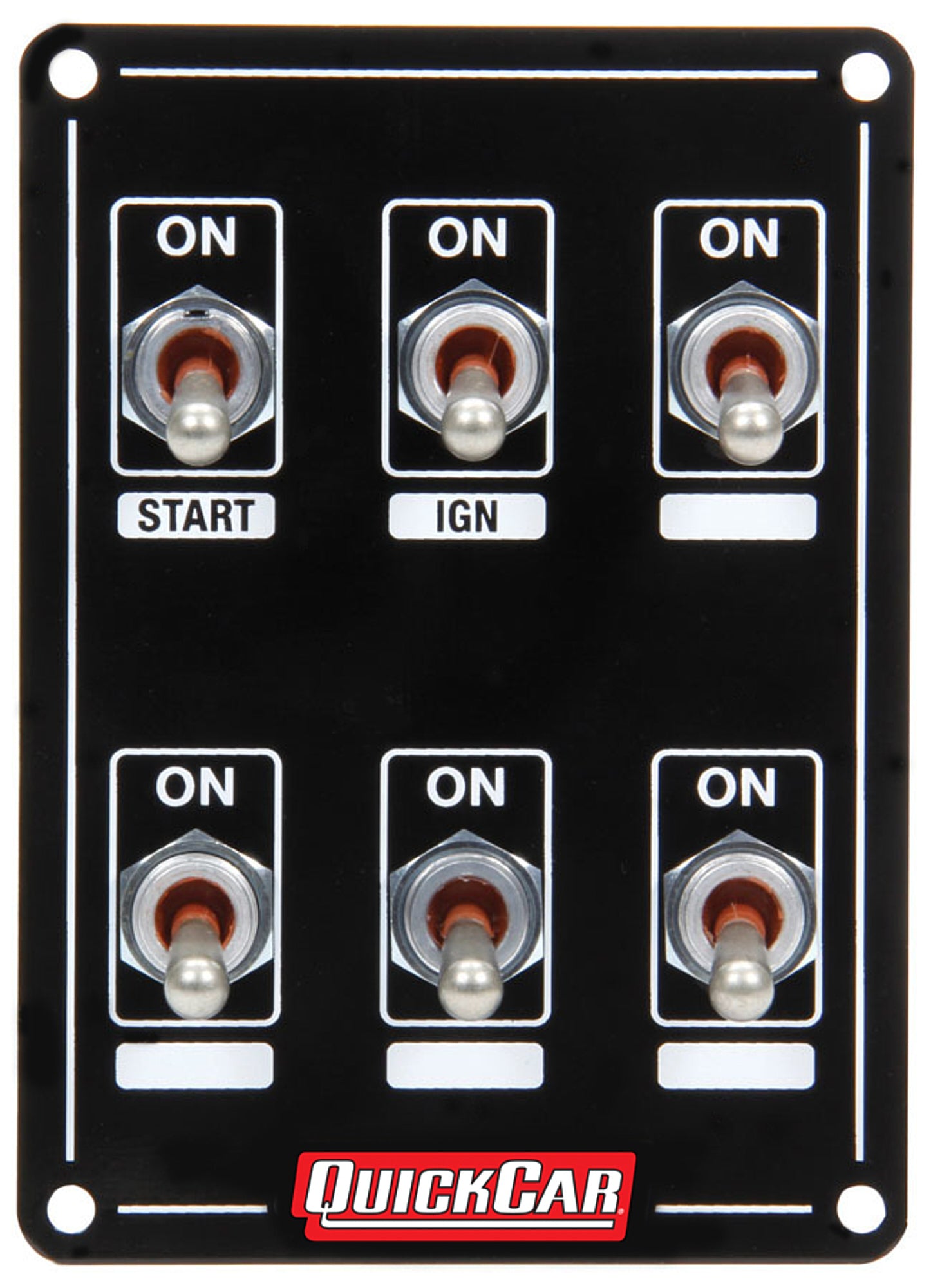 QuickCar Racing Products QRP50-7611 Ignition Panel Extreme with Six Switches and Dual Ignition, Dash Mount, 3.25 x 4.5 inches, Black