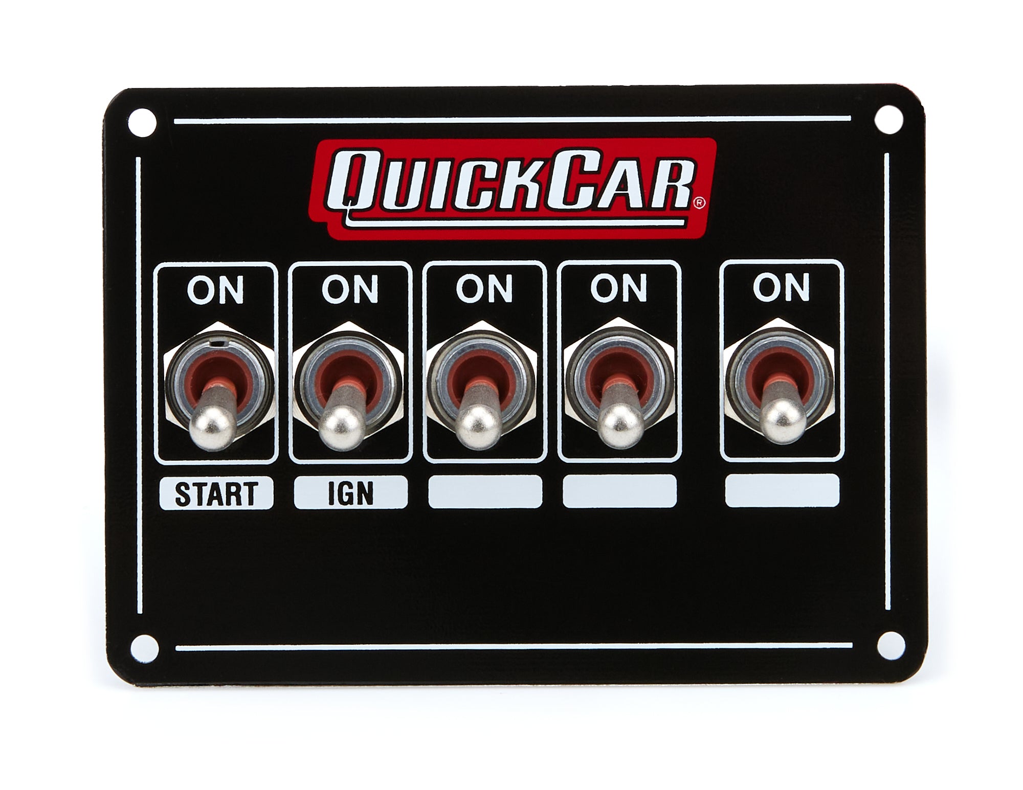 QuickCar Racing Products QRP50-7711 Dual Ignition Panel with X-Over and Accessory Switches, Dash Mount, 4.125 x 3 Inches, Black