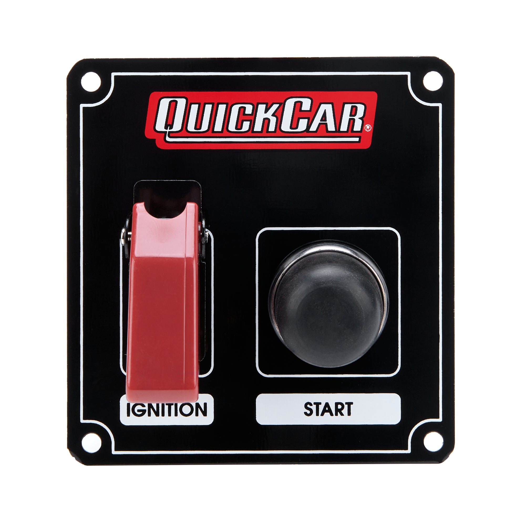 QuickCar Racing Products 50-803 Ignition Panel with Flip Switch and Safety Cover, 3.375 x 3.625 Inches, Black
