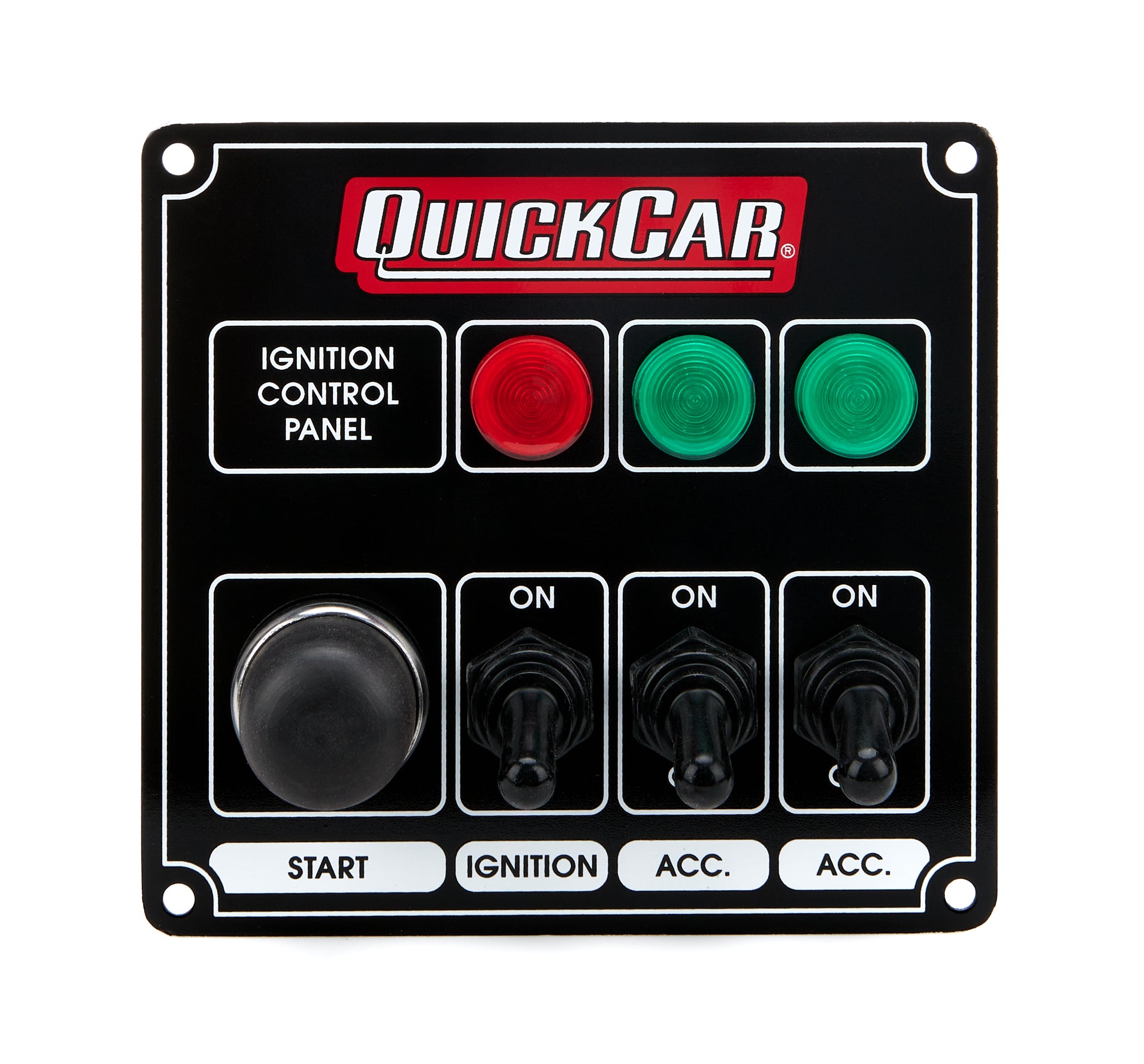 QuickCar Racing Products QRP50-825 Ignition Panel with Switches and Indicator Lights, Black Finish
