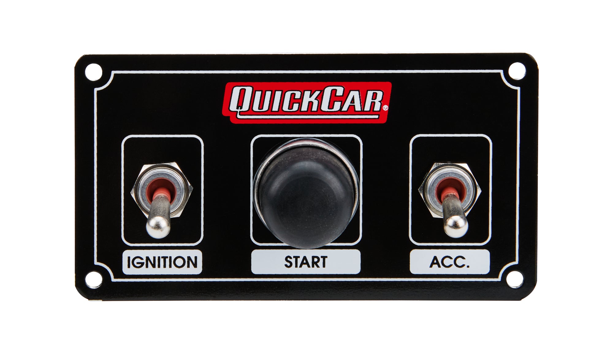 QUICKCAR Racing Products QRP50-833 Switch Panel for Dash Mount with Two Toggles and One Momentary Button, Black Finish