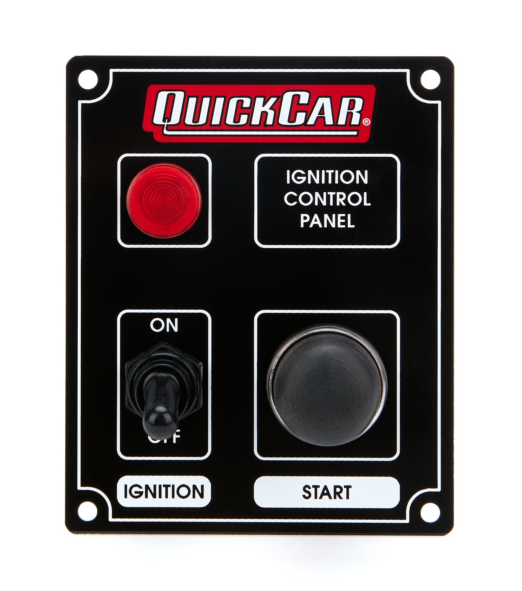 QuickCar Racing Products QRP50-852 Ignition Panel with Indicator Lights, Black, Dash Mount, 3.375 x 4.25 Inches