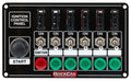 QUICKCAR RACING PRODUCTS QRP50-864 Ignition Panel with Fused Switches and Indicator Lights, 6 Toggle & 1 Momentary Button, Dash Mount, Black Finish