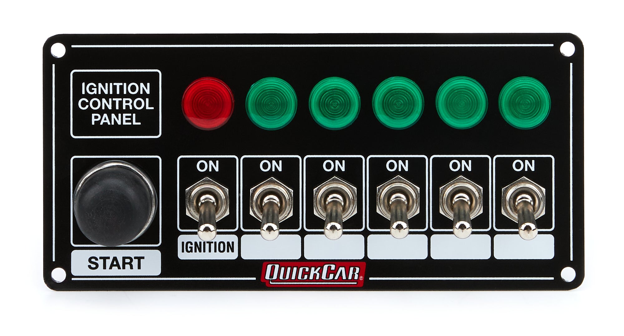 QuickCar Racing Products QRP50-866 Ignition Panel with Start Button, 6 Toggle Switches, and Indicator Lights