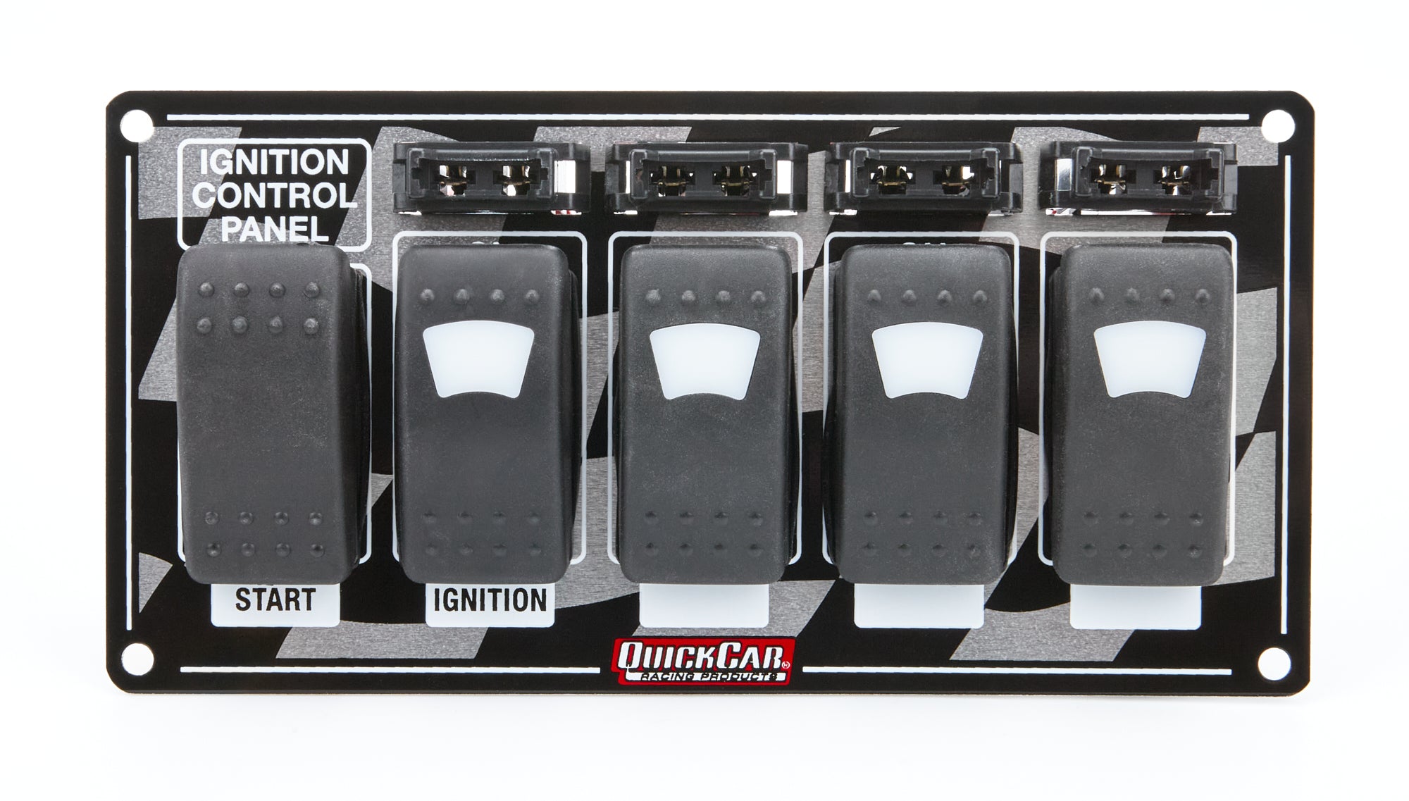 Quickcar Racing Products QRP52-164 Ignition Panel with Rocker Switches, Fuses, and Lights, 7 x 3.5 Inches