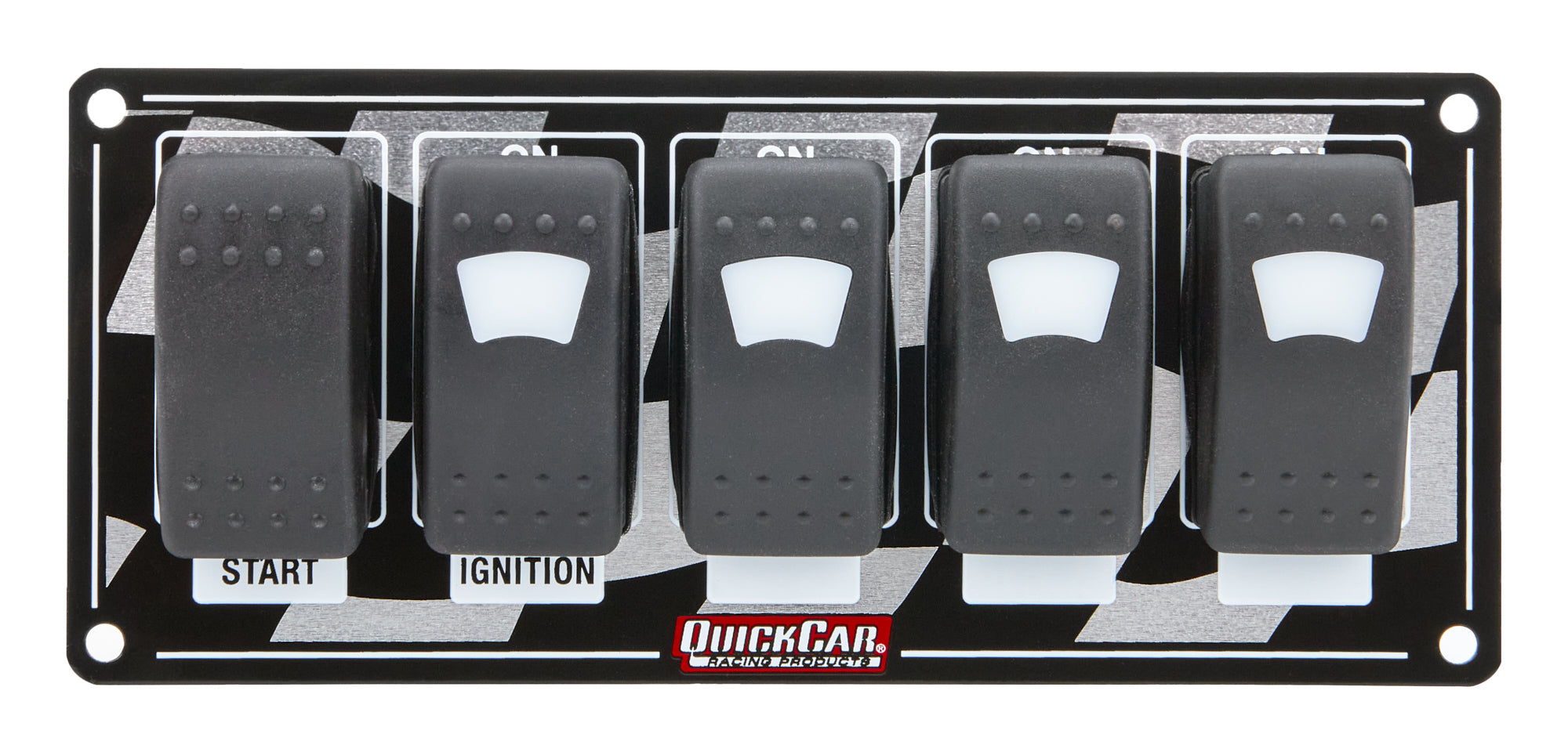 QuickCar Racing Products QRP52-166 Ignition Panel with Rocker Switches and Indicator Lights, 7 x 3 Inches Dash Mount
