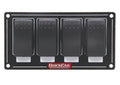 QUICKCAR RACING PRODUCTS 52-716 Accessory Panel with Four Rocker Switches, Dash Mount, 5.75 x 3 Inches, Black Finish