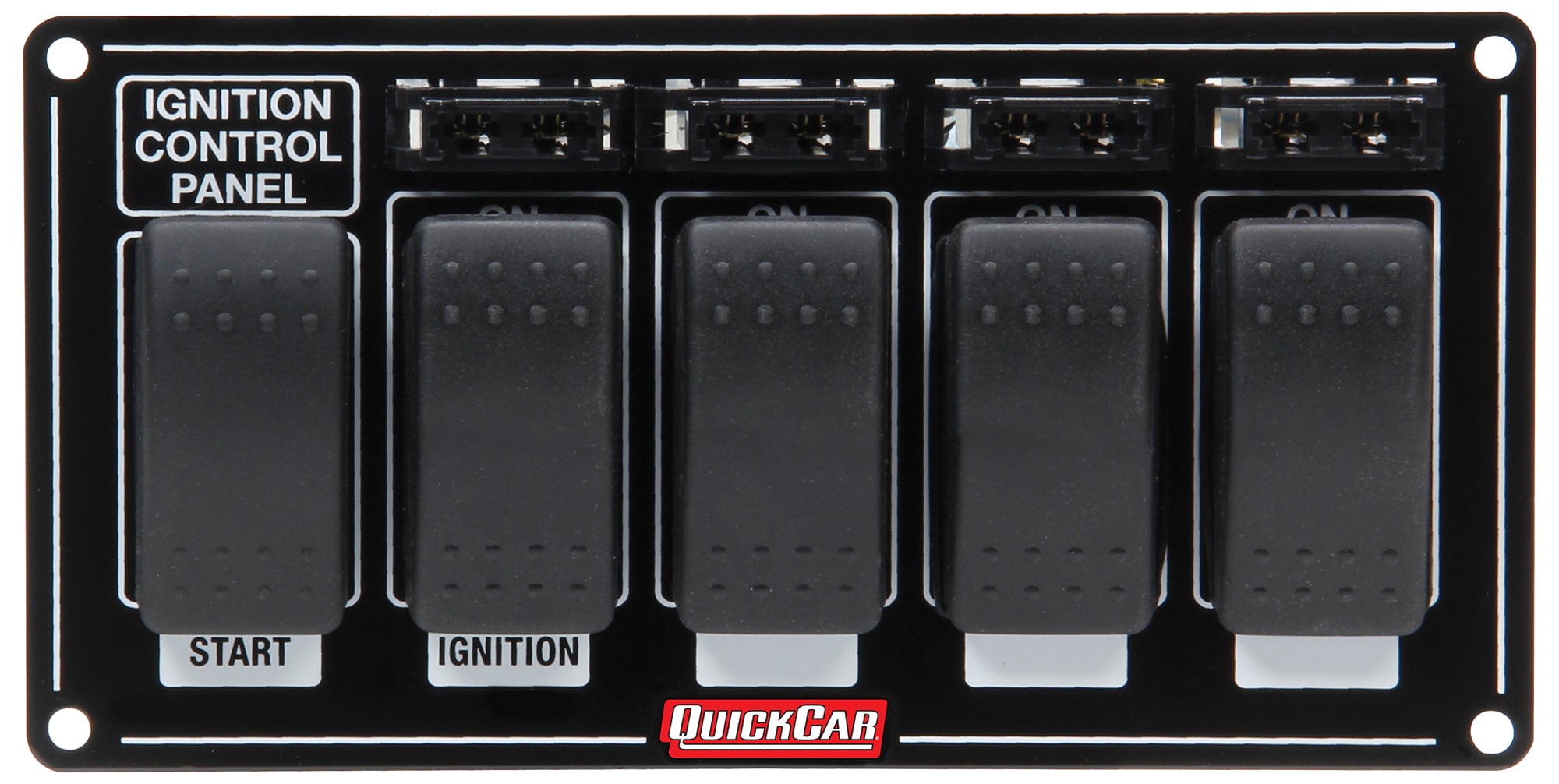 QuickCar Racing Products QRP52-863 Ignition Panel with Rocker Switches and Fuses, 7 x 3.5 Inches, Black