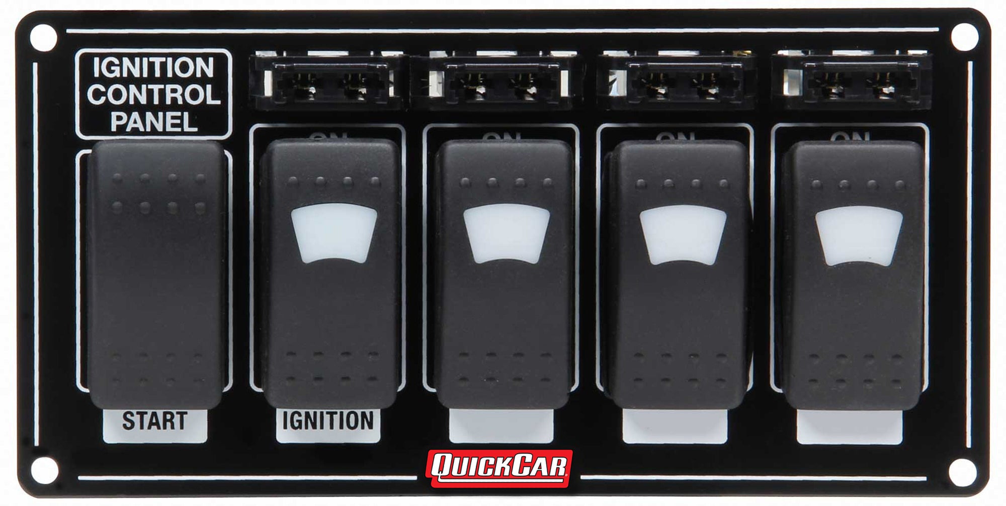 QuickCar Racing Products QRP52-864 Ignition Panel with Rocker Switches, Fuses & Lights, 7 x 3.5 Inches