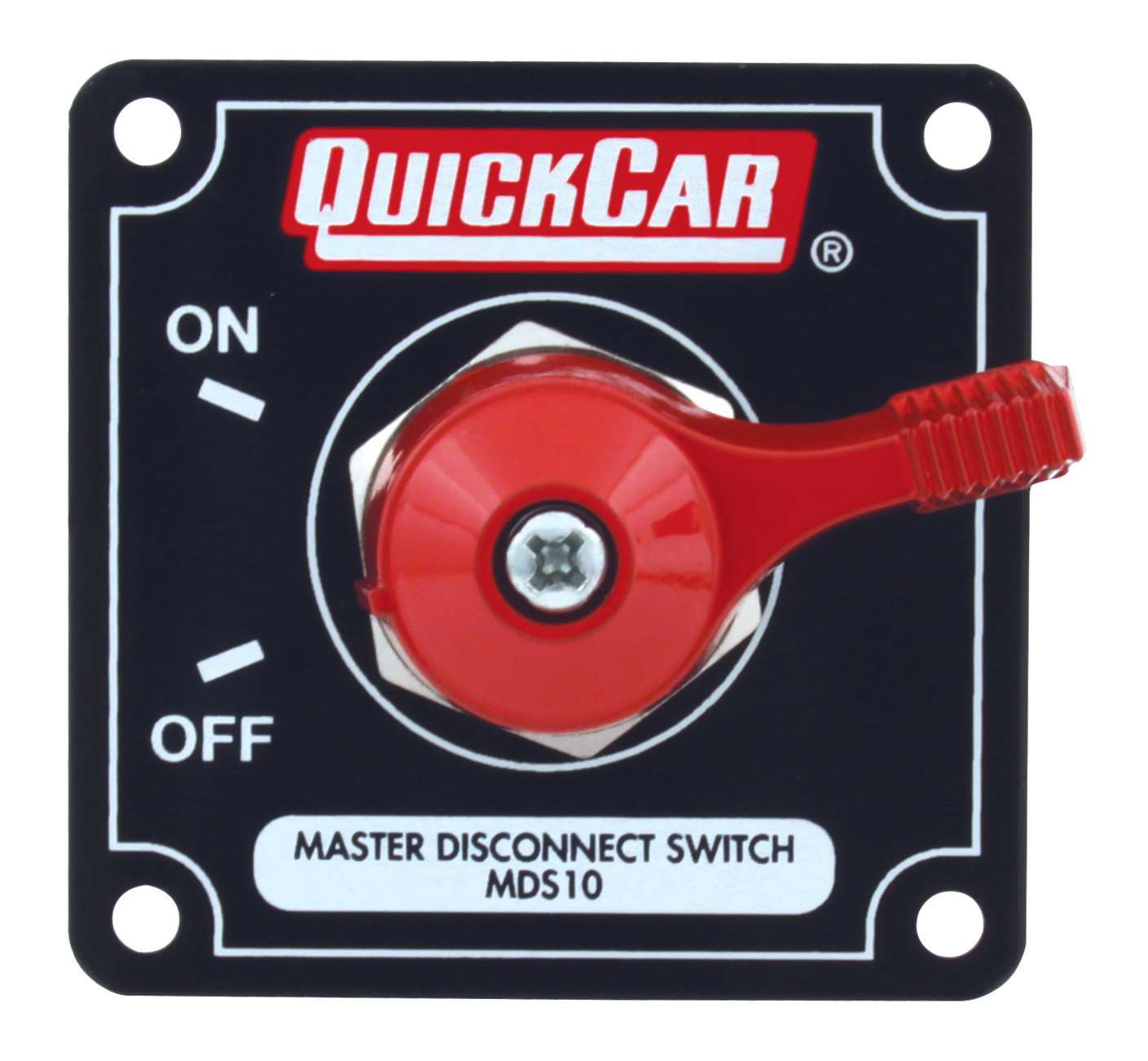 QUICKCAR RACING PRODUCTS MDS10A Rotary Panel Mount Battery Disconnect Switch with Alternator Posts, 12V, 250 Amps, Black Aluminum Handle
